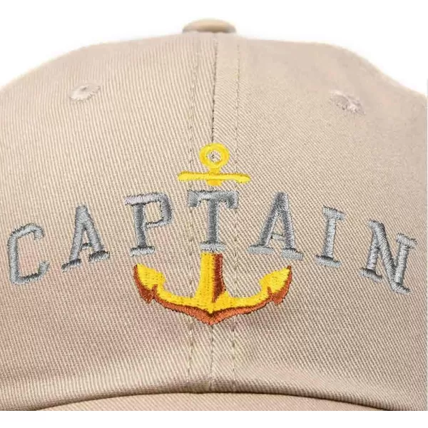 DALIX Captain Embroidered Dad Cap Cotton Baseball Hat Men