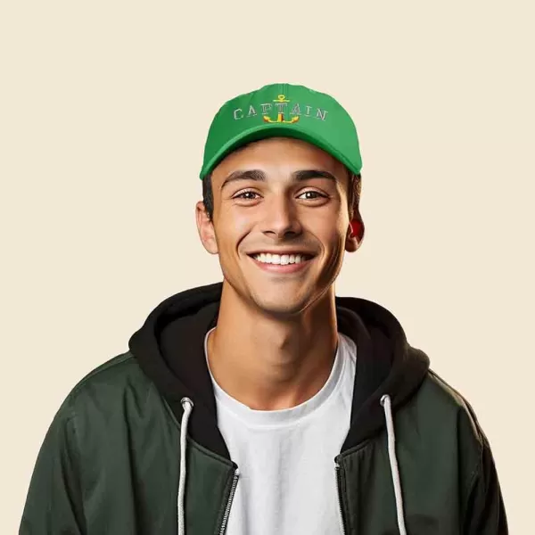 DALIX Captain Embroidered Dad Cap Cotton Baseball Hat Men