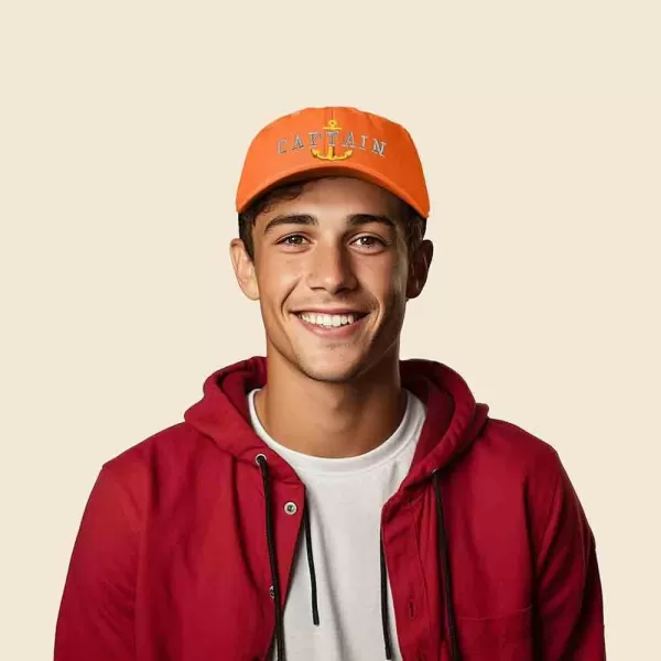 DALIX Captain Embroidered Dad Cap Cotton Baseball Hat Men
