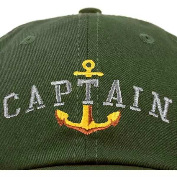 DALIX Captain Embroidered Dad Cap Cotton Baseball Hat Men