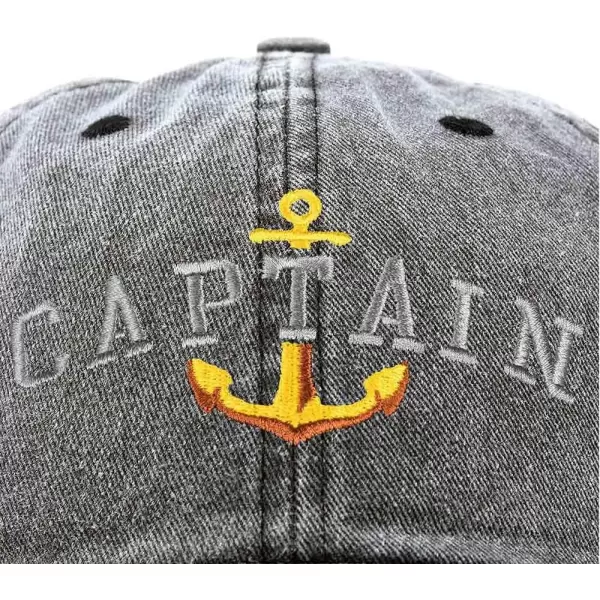 DALIX Captain Embroidered Dad Cap Cotton Baseball Hat Men