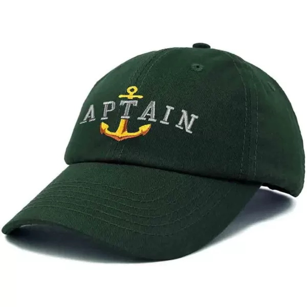 DALIX Captain Embroidered Dad Cap Cotton Baseball Hat Men