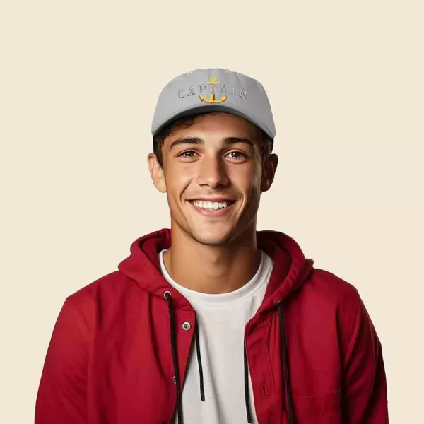 DALIX Captain Embroidered Dad Cap Cotton Baseball Hat Men