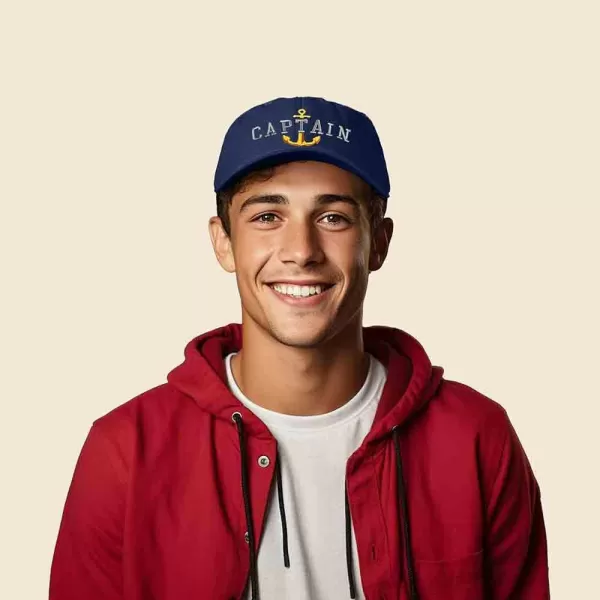 DALIX Captain Embroidered Dad Cap Cotton Baseball Hat Men