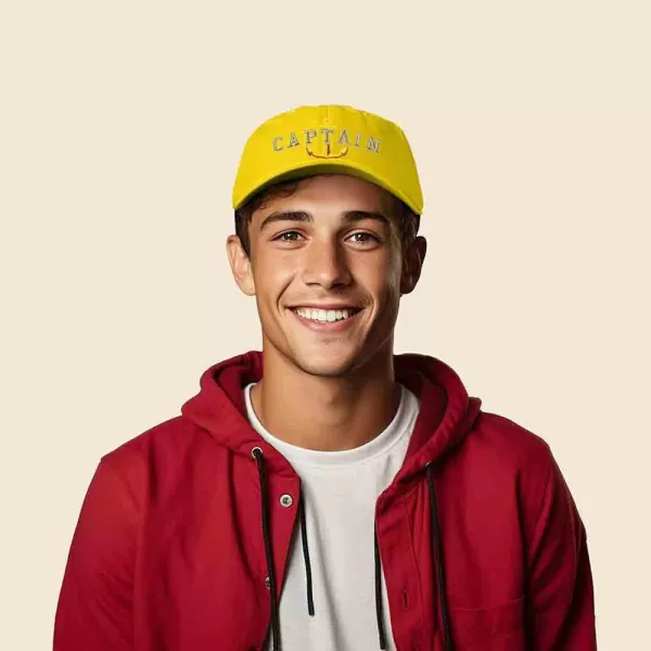 DALIX Captain Embroidered Dad Cap Cotton Baseball Hat Men