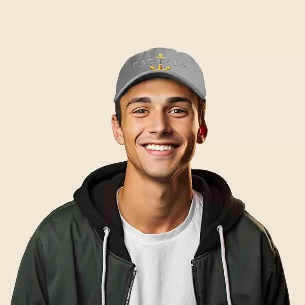 DALIX Captain Embroidered Dad Cap Cotton Baseball Hat Men
