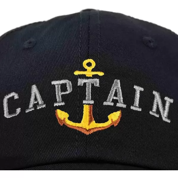 DALIX Captain Embroidered Dad Cap Cotton Baseball Hat Men