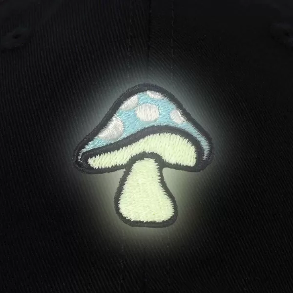 DALIX Mushroom Embroidered Glow in The Dark Hat Dad Hat Cotton Baseball Cap