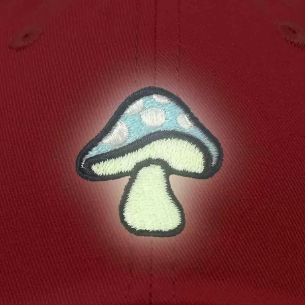 DALIX Mushroom Embroidered Glow in The Dark Hat Dad Hat Cotton Baseball Cap