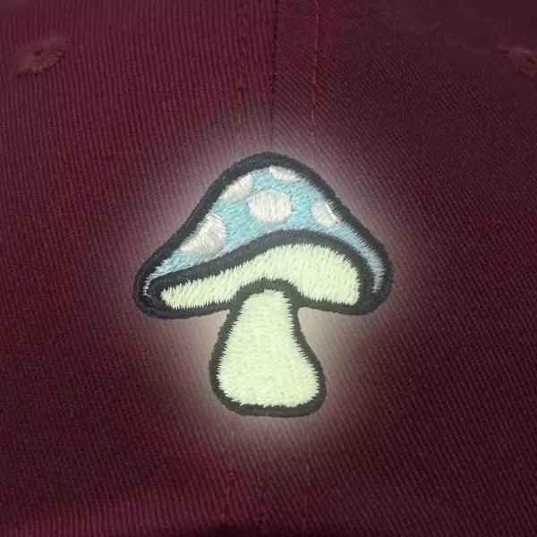 DALIX Mushroom Embroidered Glow in The Dark Hat Dad Hat Cotton Baseball Cap