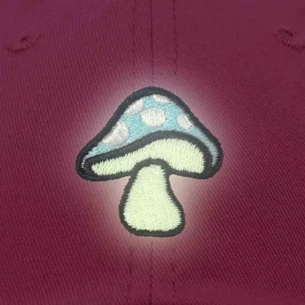 DALIX Mushroom Embroidered Glow in The Dark Hat Dad Hat Cotton Baseball Cap