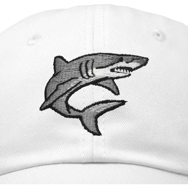 DALIX Shark Hat Embroidered Baseball Cap Great White