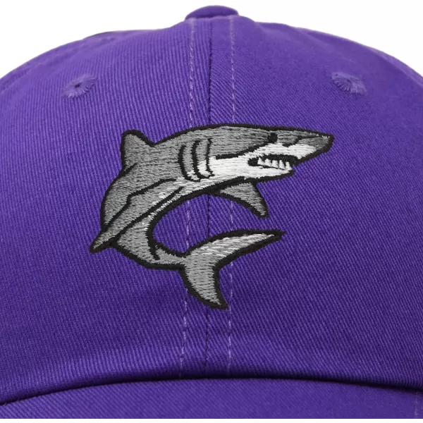 DALIX Shark Hat Embroidered Baseball Cap Great White