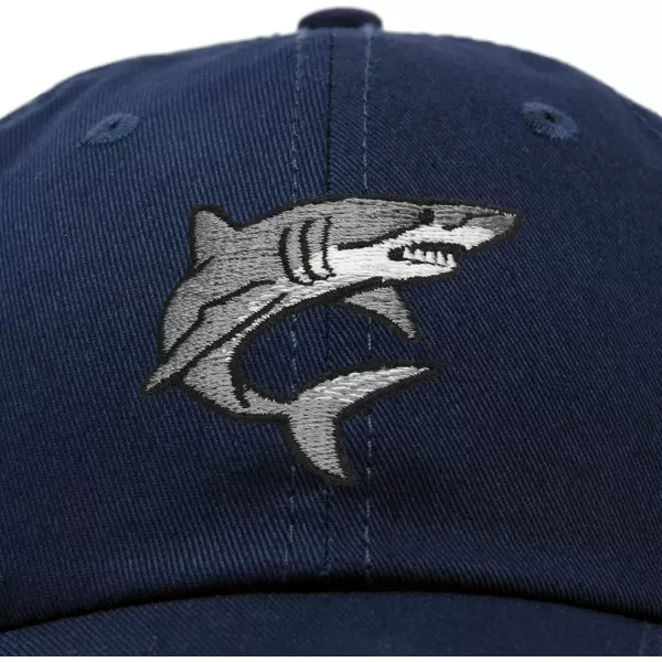 DALIX Shark Hat Embroidered Baseball Cap Great White