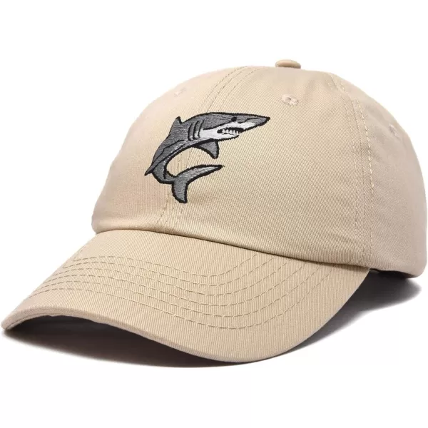 DALIX Shark Hat Embroidered Baseball Cap Great White