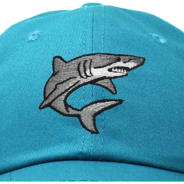 DALIX Shark Hat Embroidered Baseball Cap Great White