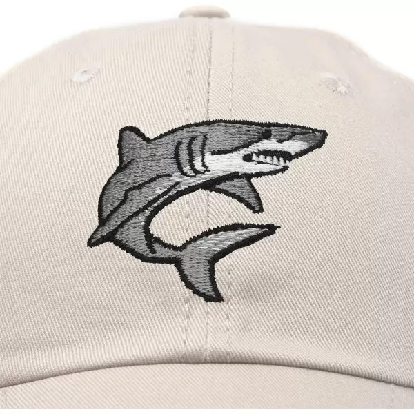 DALIX Shark Hat Embroidered Baseball Cap Great White