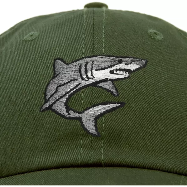 DALIX Shark Hat Embroidered Baseball Cap Great White