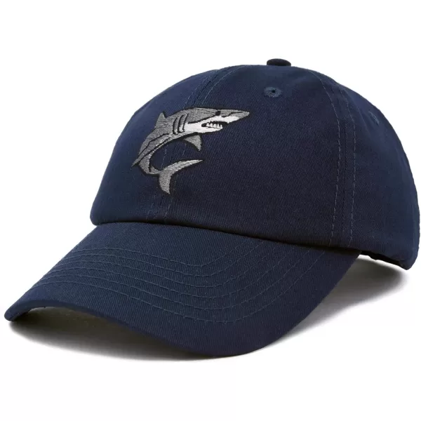 DALIX Shark Hat Embroidered Baseball Cap Great White