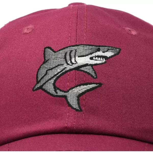 DALIX Shark Hat Embroidered Baseball Cap Great White
