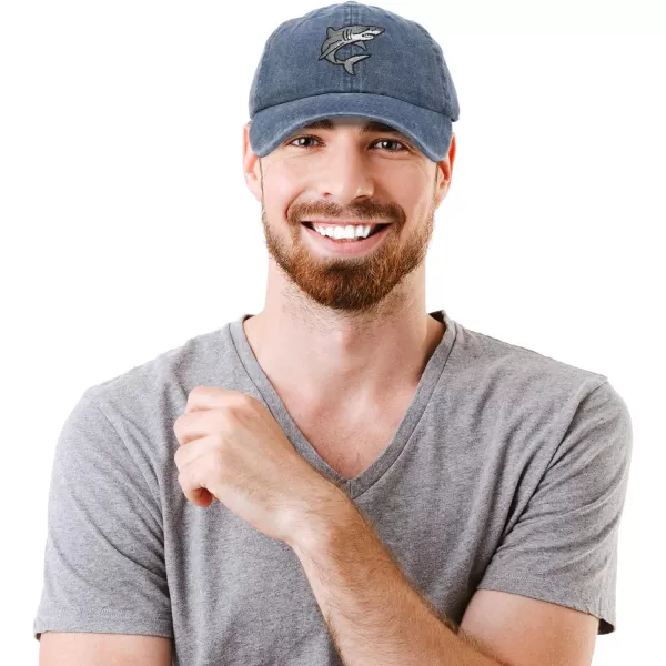 DALIX Shark Hat Embroidered Baseball Cap Great White