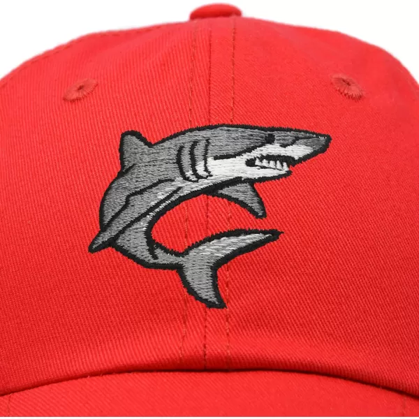 DALIX Shark Hat Embroidered Baseball Cap Great White