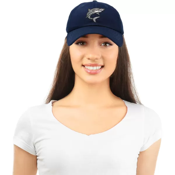 DALIX Shark Hat Embroidered Baseball Cap Great White