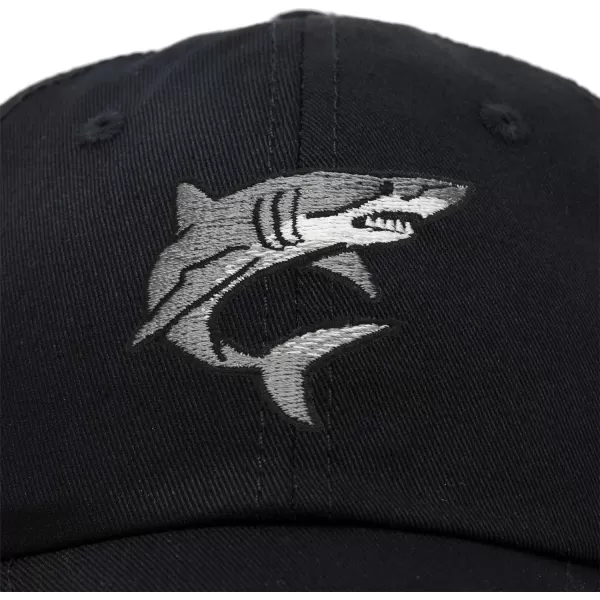 DALIX Shark Hat Embroidered Baseball Cap Great White