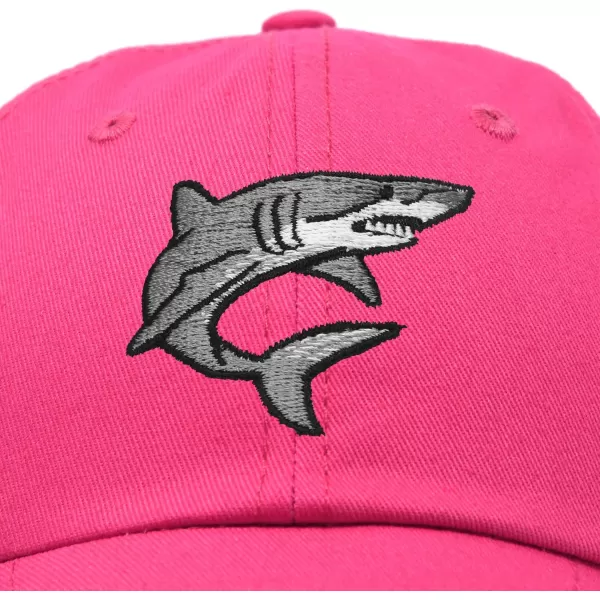 DALIX Shark Hat Embroidered Baseball Cap Great White