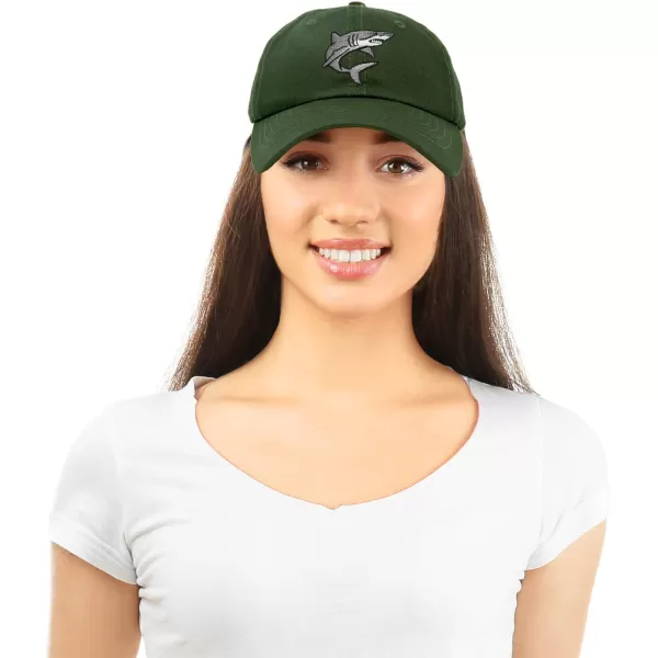 DALIX Shark Hat Embroidered Baseball Cap Great White