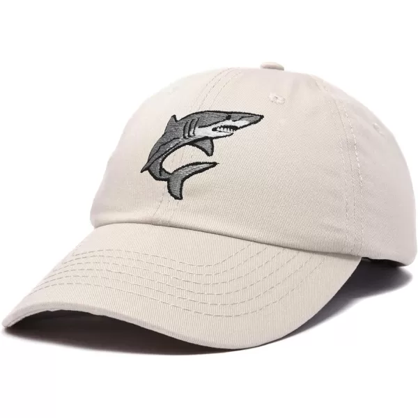 DALIX Shark Hat Embroidered Baseball Cap Great White