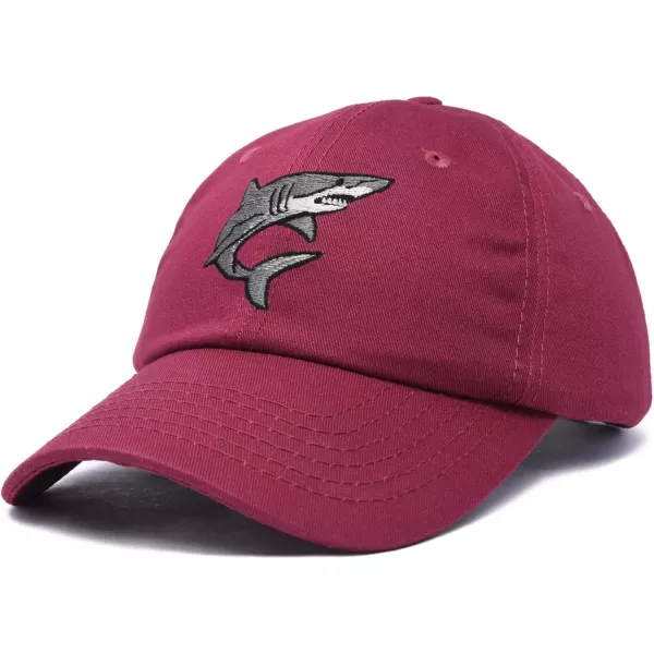 DALIX Shark Hat Embroidered Baseball Cap Great White