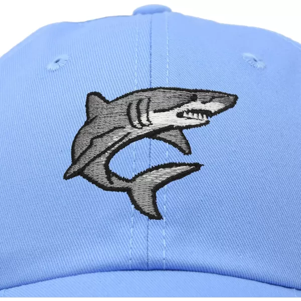 DALIX Shark Hat Embroidered Baseball Cap Great White