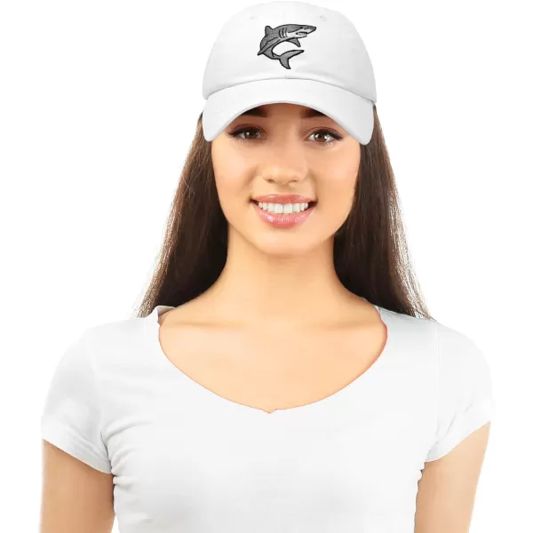 DALIX Shark Hat Embroidered Baseball Cap Great White