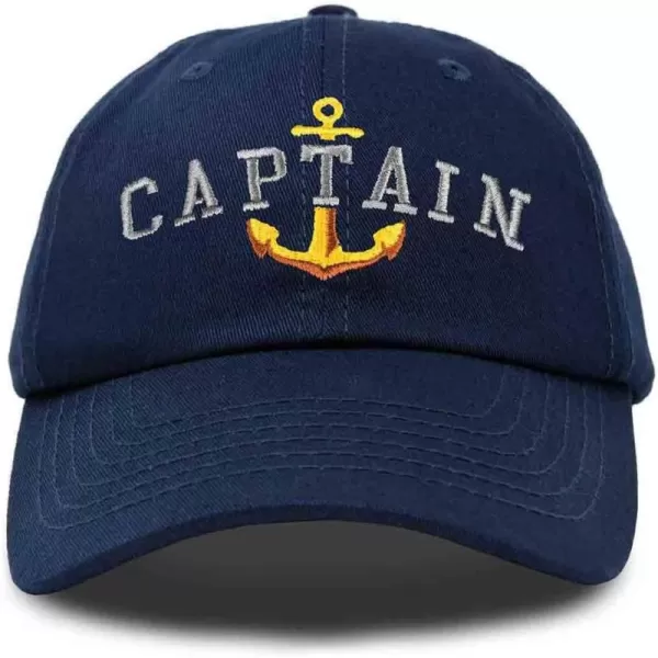 DALIX Captain Embroidered Dad Cap Cotton Baseball Hat Men