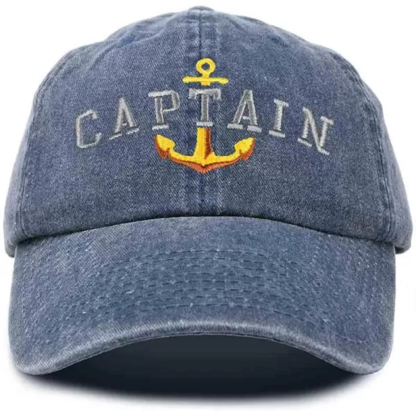 DALIX Captain Embroidered Dad Cap Cotton Baseball Hat Men