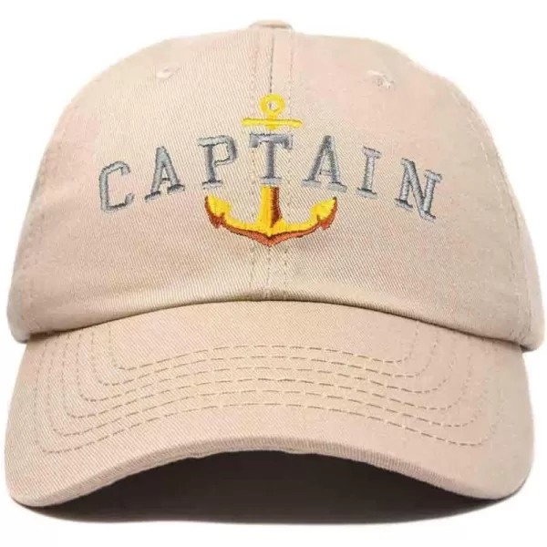 DALIX Captain Embroidered Dad Cap Cotton Baseball Hat Men