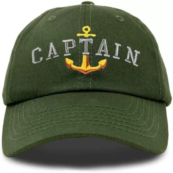 DALIX Captain Embroidered Dad Cap Cotton Baseball Hat Men