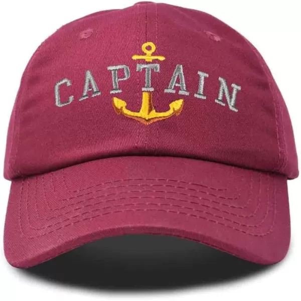 DALIX Captain Embroidered Dad Cap Cotton Baseball Hat Men