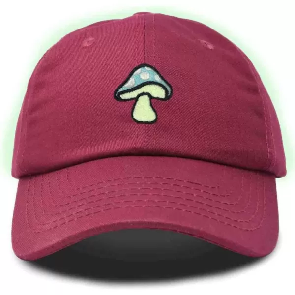 DALIX Mushroom Embroidered Glow in The Dark Hat Dad Hat Cotton Baseball Cap