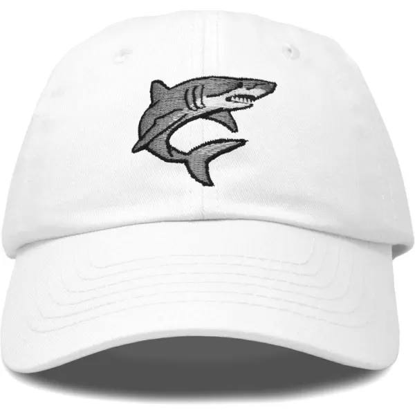 DALIX Shark Hat Embroidered Baseball Cap Great White