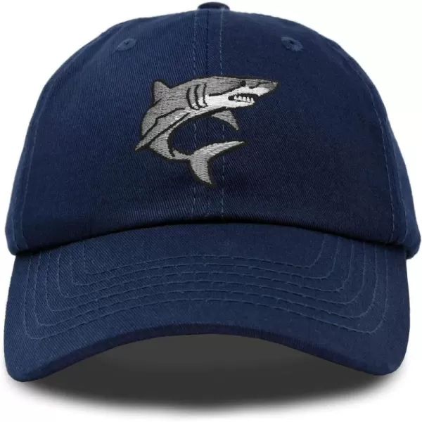 DALIX Shark Hat Embroidered Baseball Cap Great White