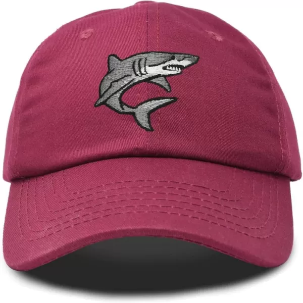 DALIX Shark Hat Embroidered Baseball Cap Great White