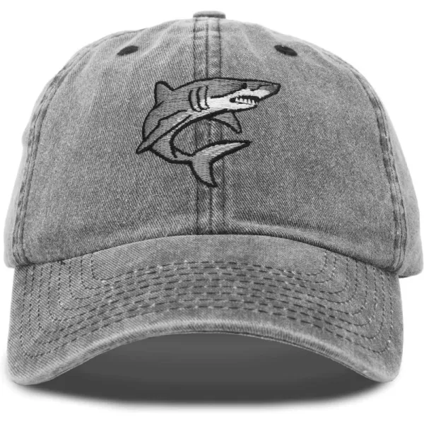 DALIX Shark Hat Embroidered Baseball Cap Great White