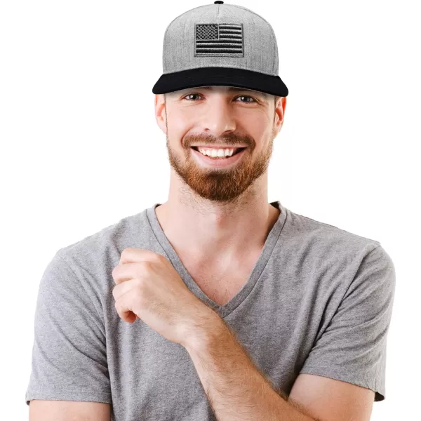 DALIX American Flag Hat Flat Bill Snapback USA Baseball Cap