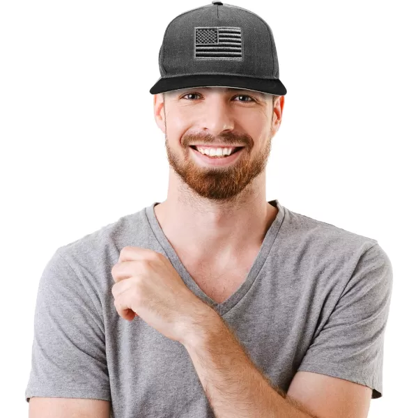 DALIX American Flag Hat Flat Bill Snapback USA Baseball Cap