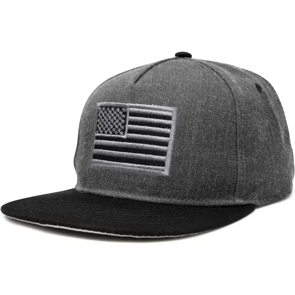 DALIX American Flag Hat Flat Bill Snapback USA Baseball Cap