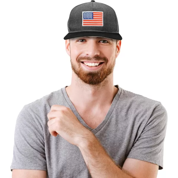 DALIX American Flag Hat Flat Bill Snapback USA Baseball Cap