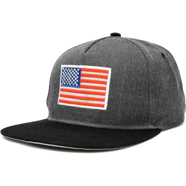 DALIX American Flag Hat Flat Bill Snapback USA Baseball Cap