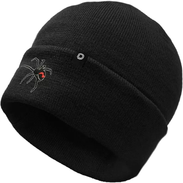 DALIX Black Widow Spider Beanie Warm Winter Cap Embroidered Hat Black